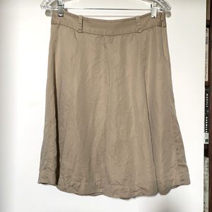 J. Crew Khaki Skirt Sz 6, Linen/ Silk
